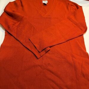 Chicos women long sleeve Orange Sweater  V neck size 3 in great condition.